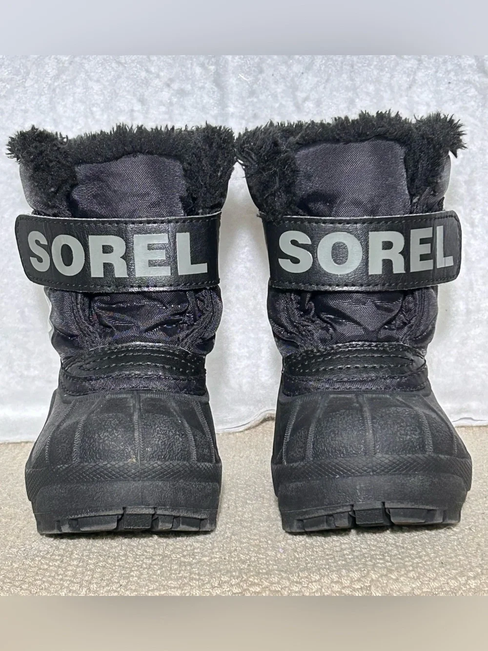 Sorel Kids Black Snow Commander Waterproof 200g Insulated Winter Boots SZ 5